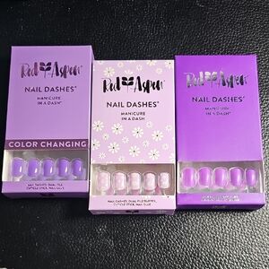 Red Aspen Color Changing Press-On Nails - Purple short square lot of 3